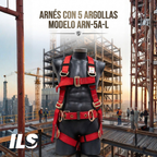 Arnés Anticaídas Con 5 Argollas Modelo ARN-5A-L Marca LICA