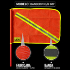 Banderín Vial Impermeable Fluorecente Con Reflejante Marca LICA
