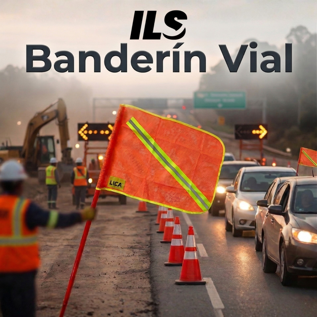 Banderín Vial Impermeable Fluorecente Con Reflejante Marca LICA