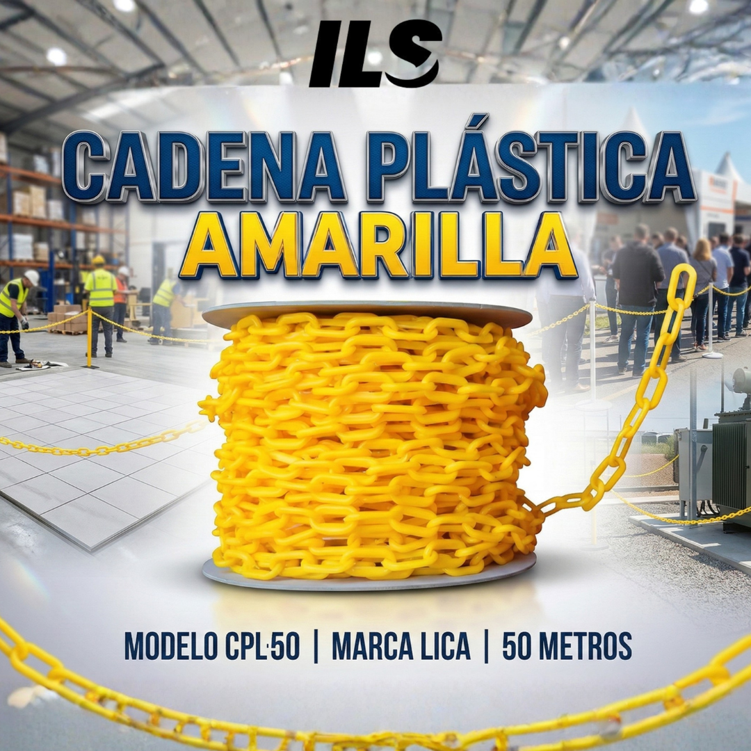 Cadena Plástica Amarilla de 50MTS Modelo CPL-50 Marca LICA
