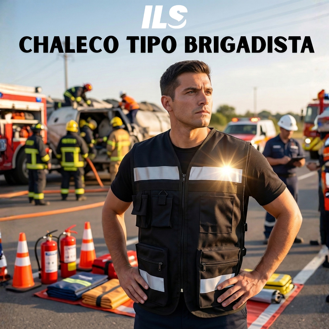 Chaleco Tipo Brigadista 100% Algodon Color Negro