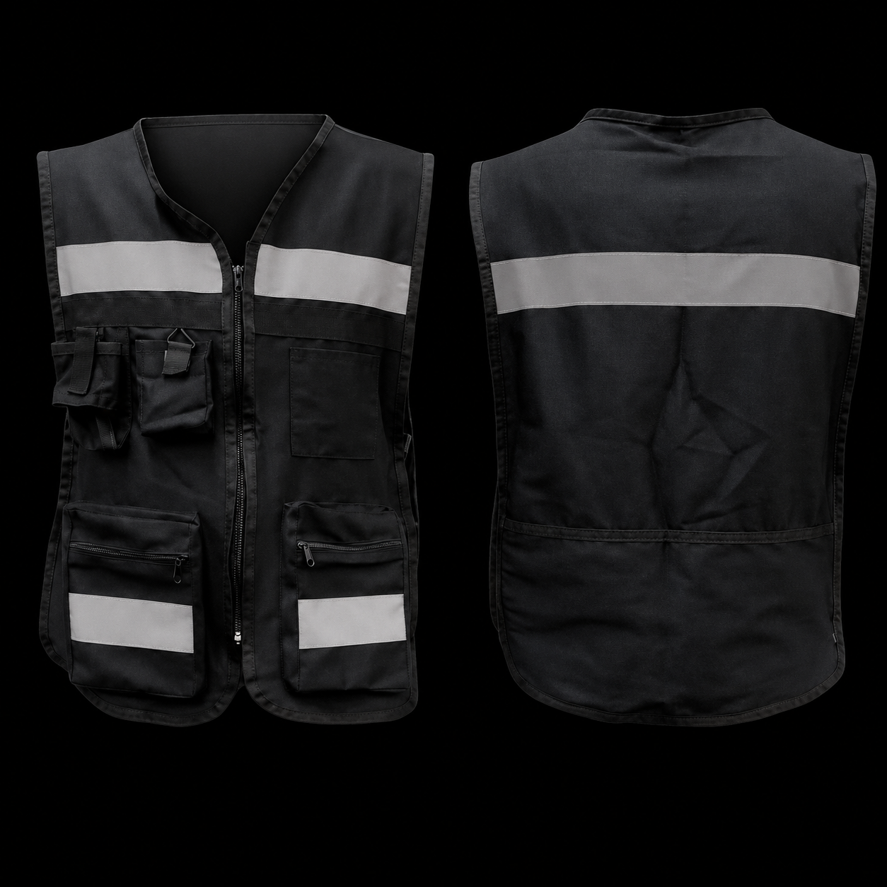 Chaleco Tipo Brigadista 100% Algodon Color Negro