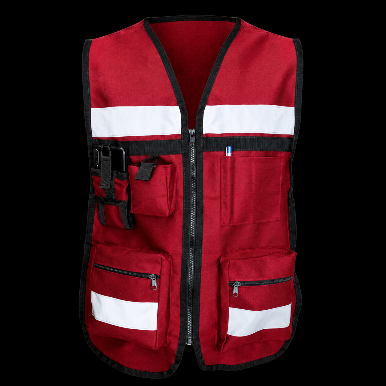 Chaleco Tipo Brigadista 100% Algodón Color Rojo
