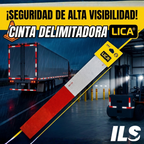 Cinta Delimitadora Roja y Plateada De 45cm