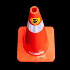 Cono Fluo De 70 CM. Con Reflejante Base Naranja