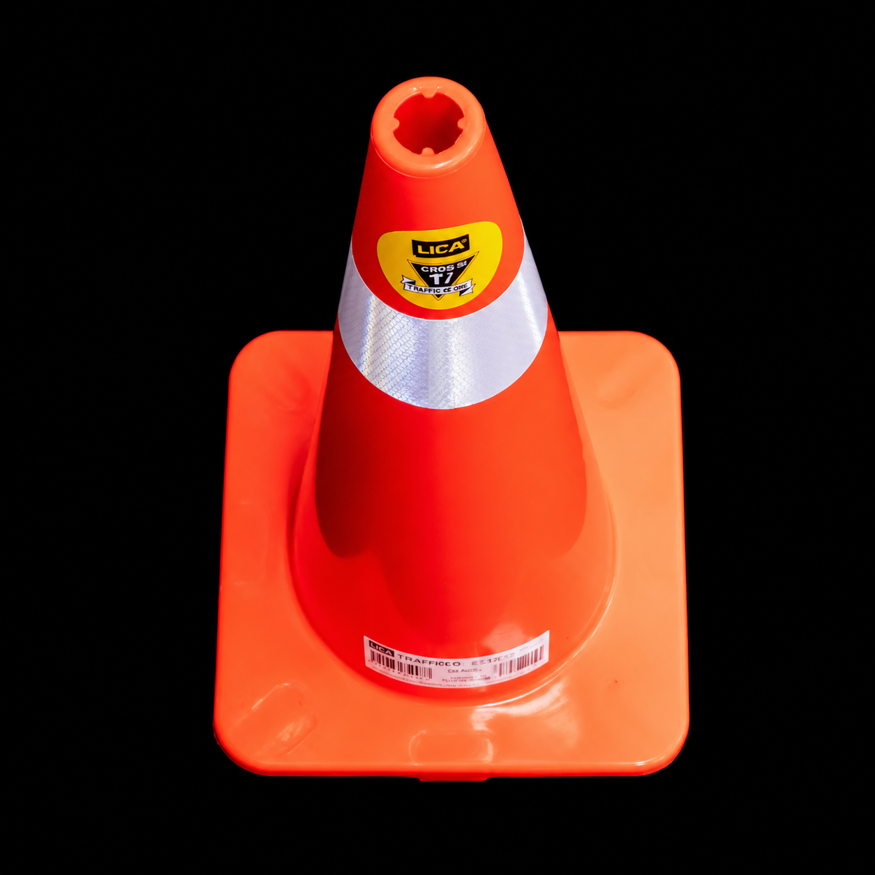 Cono Fluo De 70 CM. Con Reflejante Base Naranja