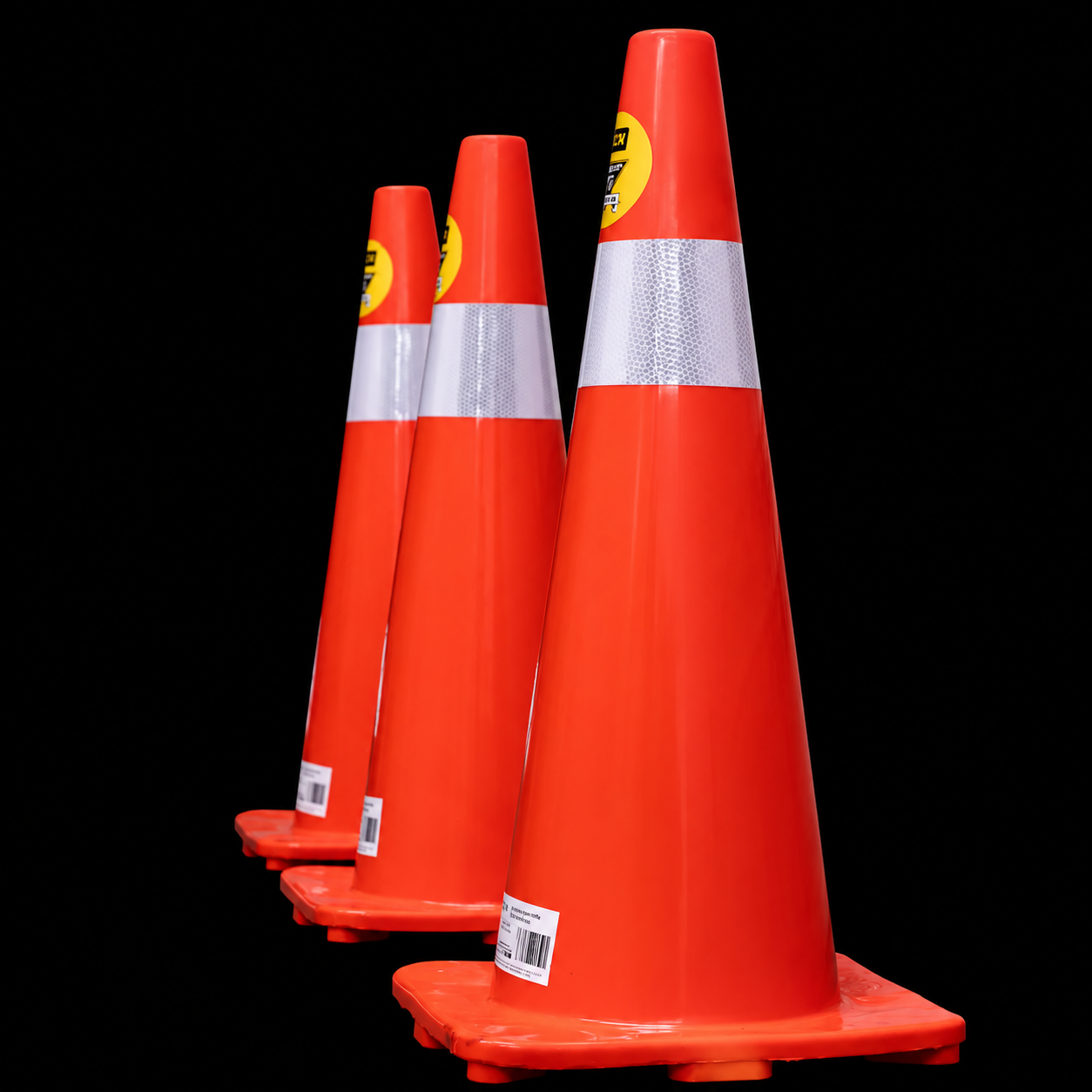 Cono Fluo De 70 CM. Con Reflejante Base Naranja