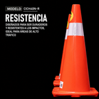 Cono Fluo De 70 CM. Con Reflejante Base Naranja