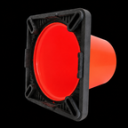Cono Fluorescente De 90 cm. Con Reflejante Base Negra