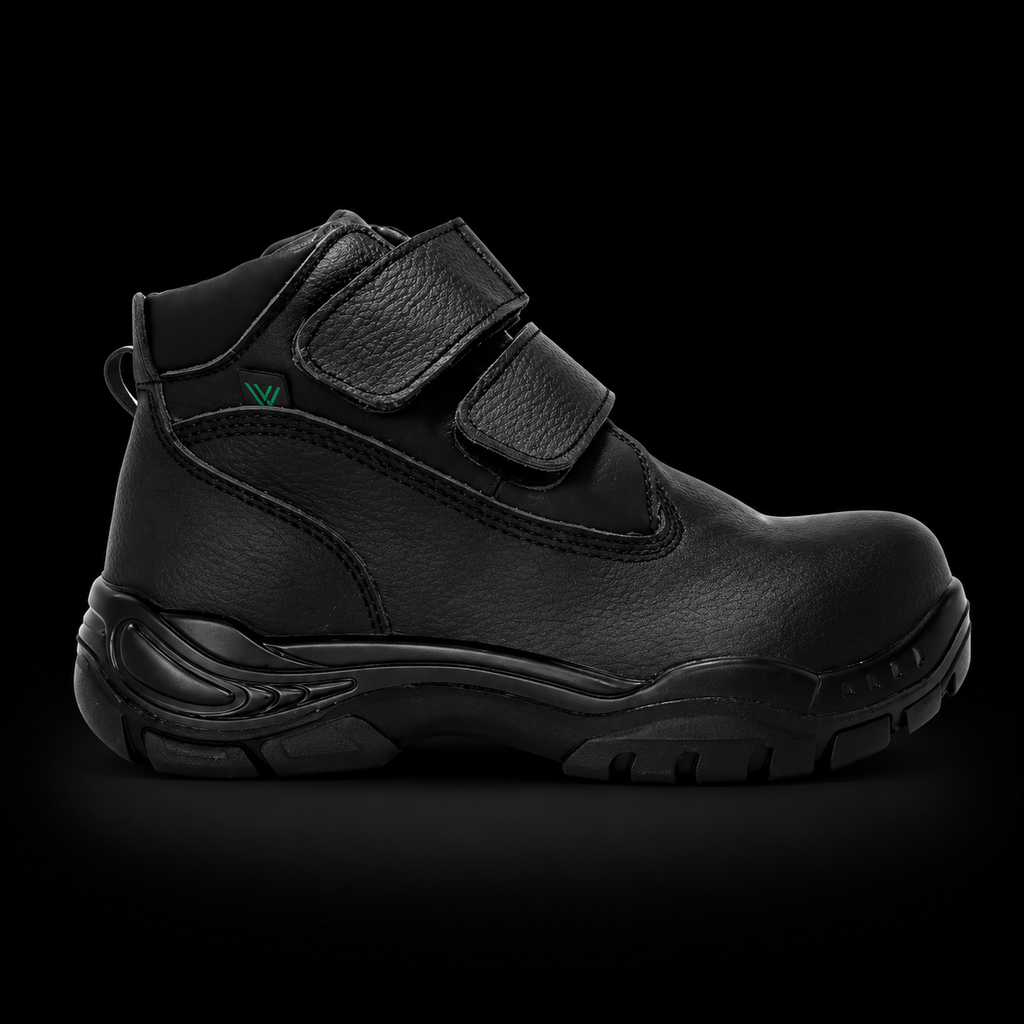 Zapatos De Seguridad Borcegui Diabético Negro Con Puntera De Policarbonato