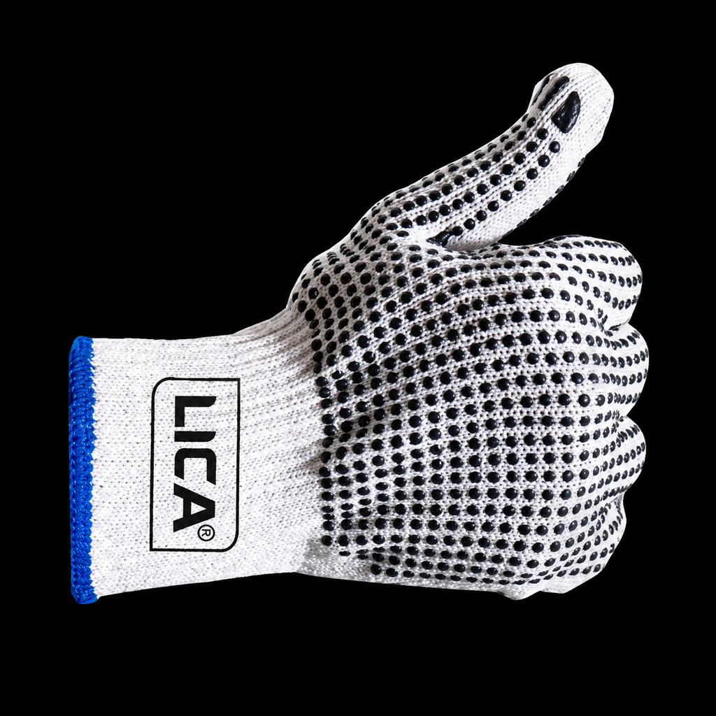 Guante Algodón Con Palma De Puntos Negros De PVC Modelo GLPVC9 Marca LICA