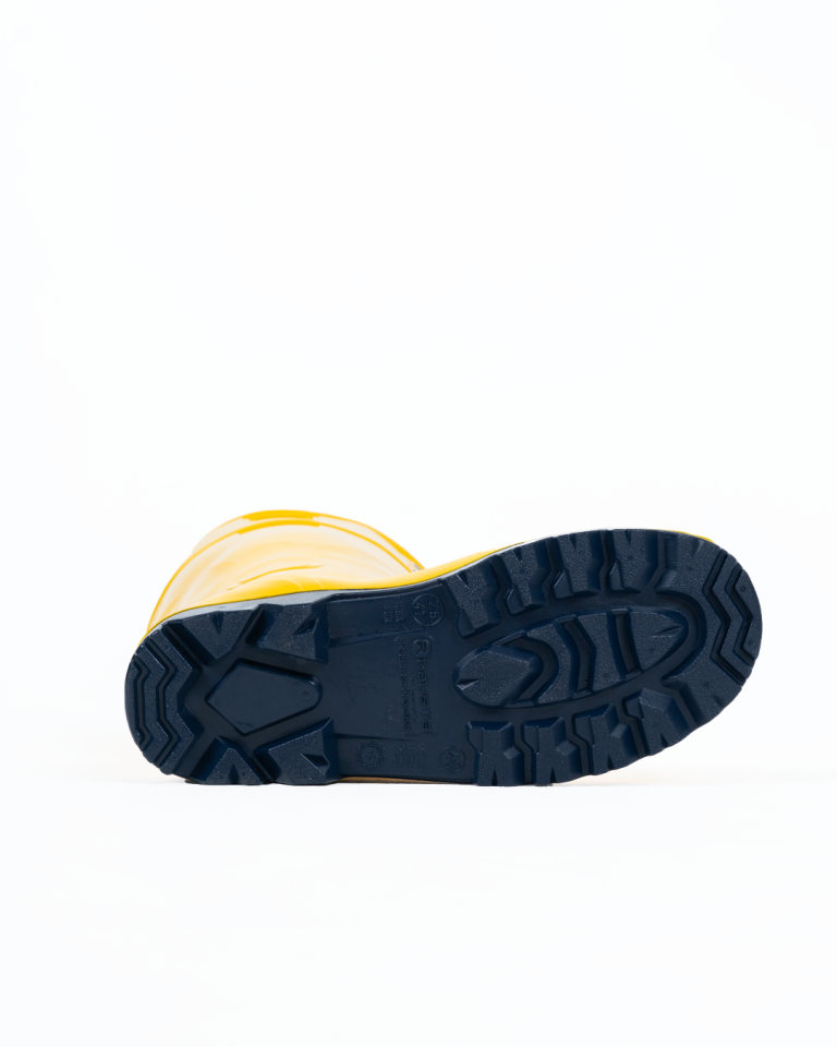 Botas De Seguridad Guerrera Hidrocarburos Amarillo Azul Con RH Con Puntera De Acero Marca Robusta