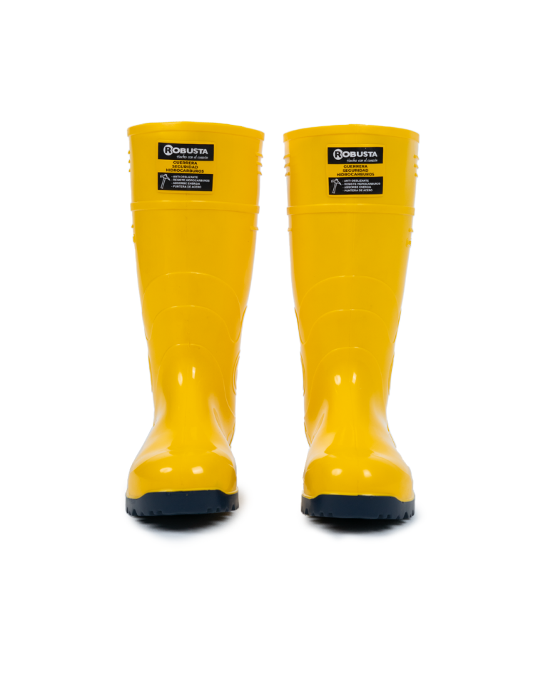 Botas De Seguridad Guerrera Hidrocarburos Amarillo Azul Con RH Con Puntera De Acero Marca Robusta