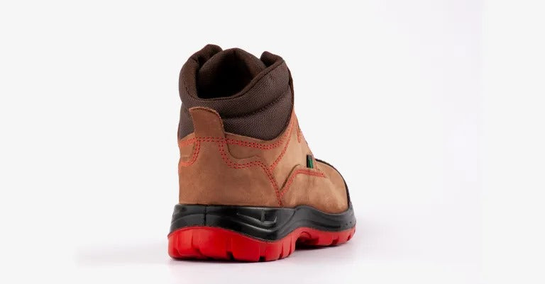 Zapatos De Seguridad Blu Café Suela Roja Con Puntera De Composite Dieléctrico Marca VANVIEN