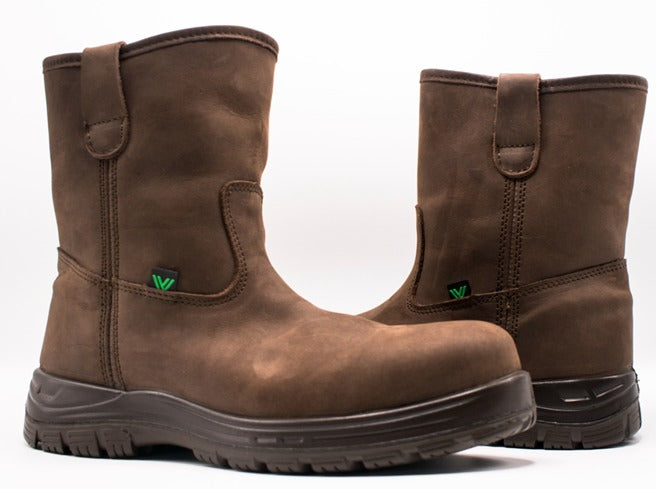 Bota Para Soldador Wellington Dieléctrica Marca VANVIEN con puntera de policarbonato color chocolate