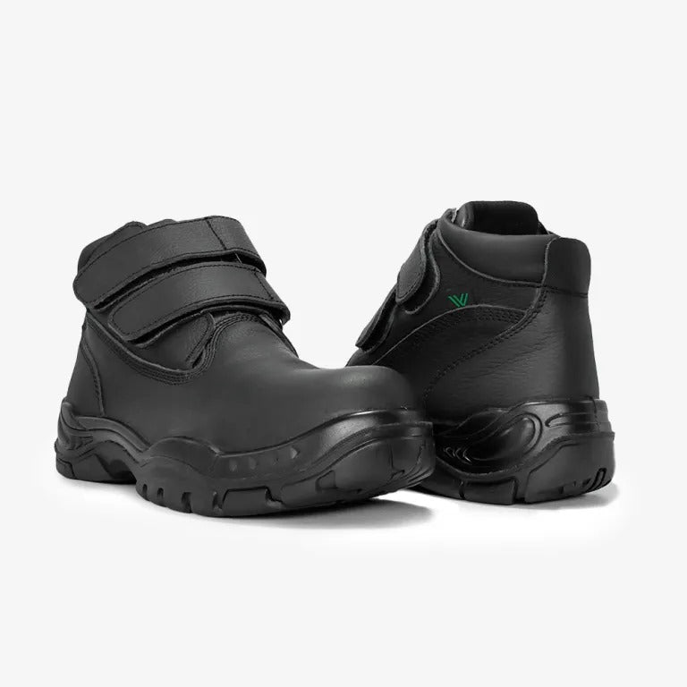 Zapatos De Seguridad Borcegui Diabético Negro Con Puntera De Policarbonato