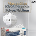 Mascarillas KN95 Plegable Polvos/Neblinas Marca 3M (Caja 50 Unds)