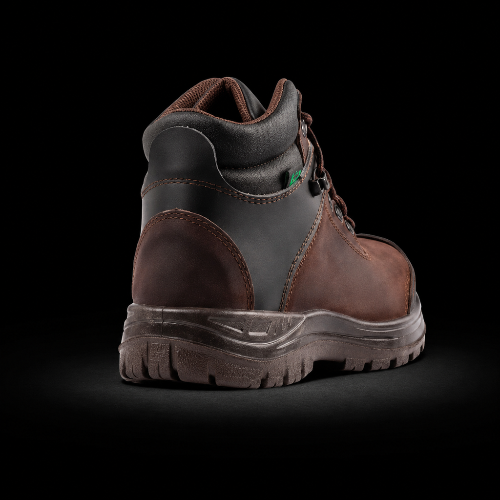Zapatos De Seguridad Omega Chocolate De Cuero Con Puntera De Composite