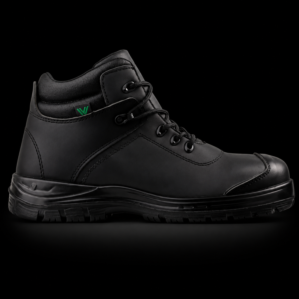 Zapatos de seguridad Omega Negro de cuero con Puntera de Komposite