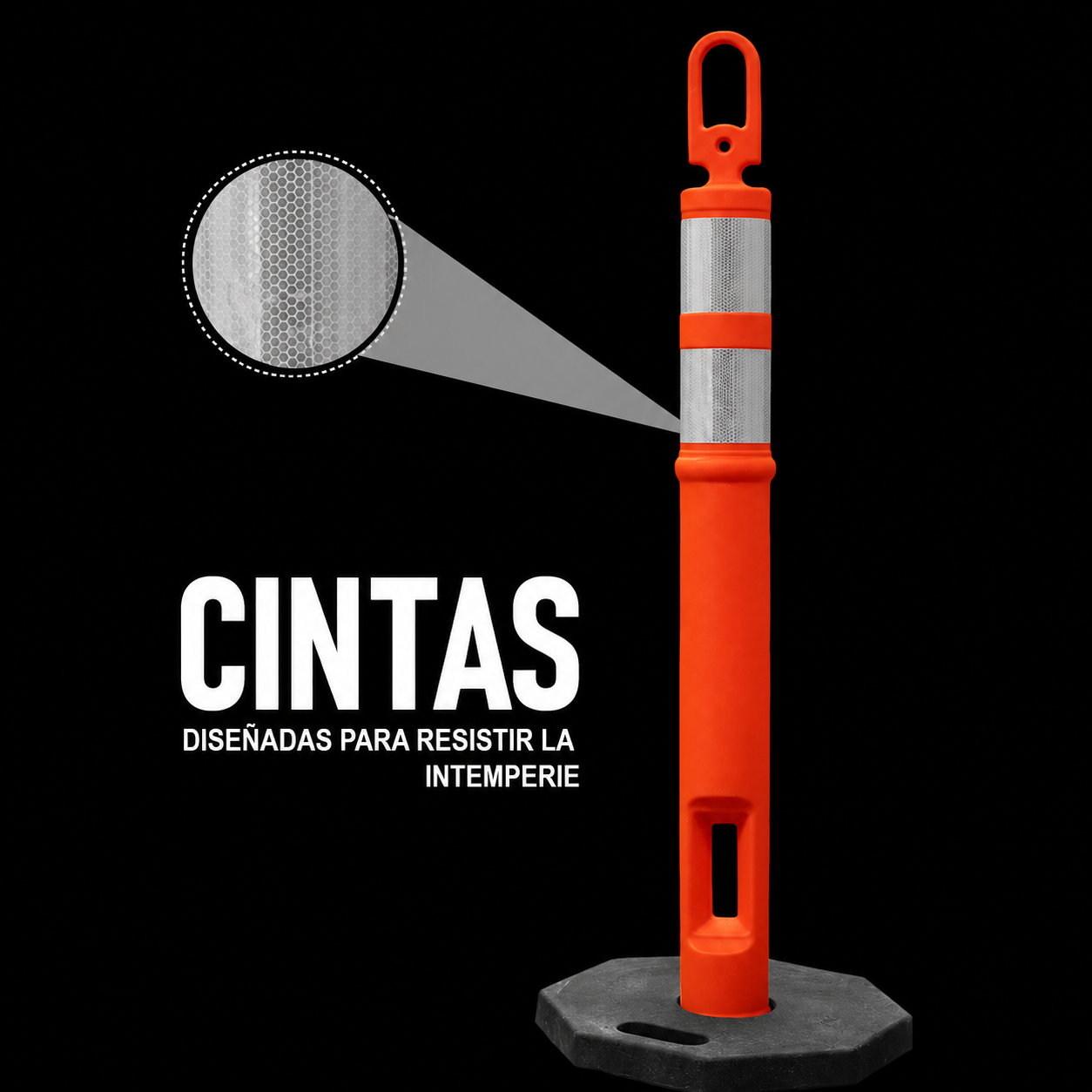 Poste Delimitador Con Reflejantes Marca LICA Incluye Base
