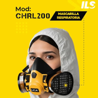 Respirador Media Cara Para 2 Cartuchos (Compatibles CHF03,6003,6006 No Incluidos)