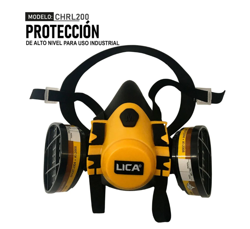 Respirador Media Cara Para 2 Cartuchos (Compatibles CHF03,6003,6006 No Incluidos)