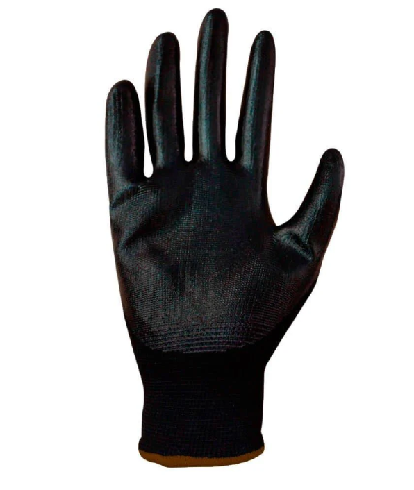 Guantes de Nailon Revestido Con Nitrilo Color Negro Marca LICA Uso General EN388