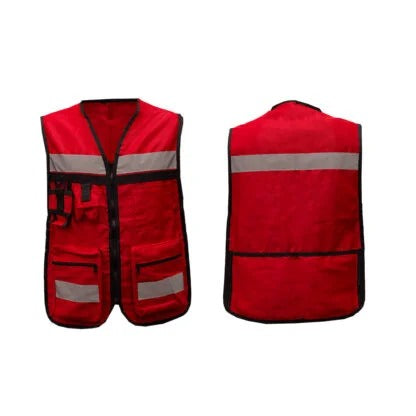 Chaleco Tipo Brigadista 100% Algodón Color Rojo