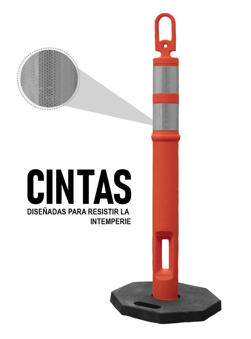 Poste Delimitador Con Reflejantes Marca LICA Incluye Base