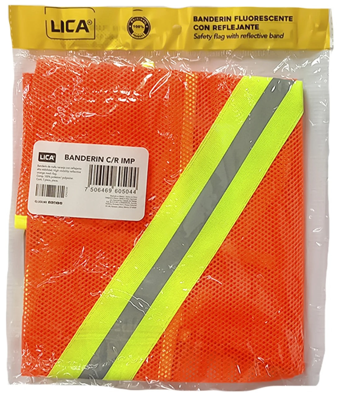 Banderín Vial Impermeable Fluorecente Con Reflejante Marca LICA
