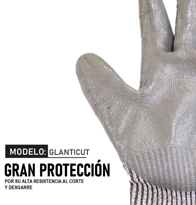 Guante LICA Anticorte de Nitrilo y Nailon EN388:2016 grado 5