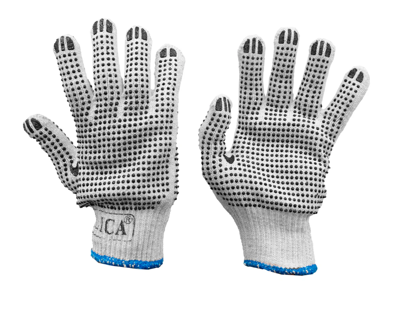 Guante Algodón Con Palma De Puntos Negros De PVC Modelo GLPVC9 Marca LICA