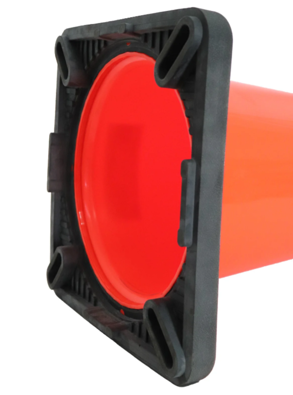 Cono Fluorescente De 90 cm. Con Reflejante Base Negra