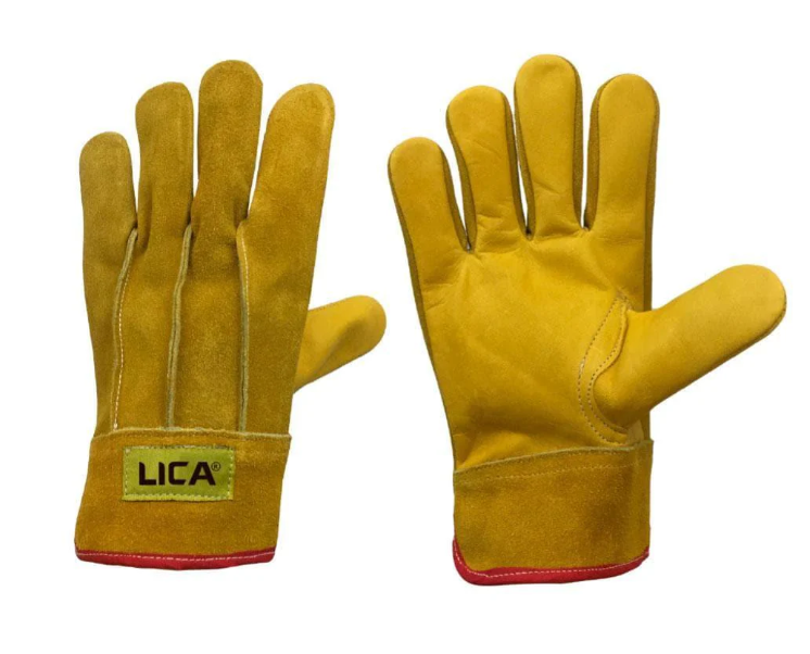 Guante Mixto De Cuero Y Carnaza Vacuno Modelo A184RG Marca LICA