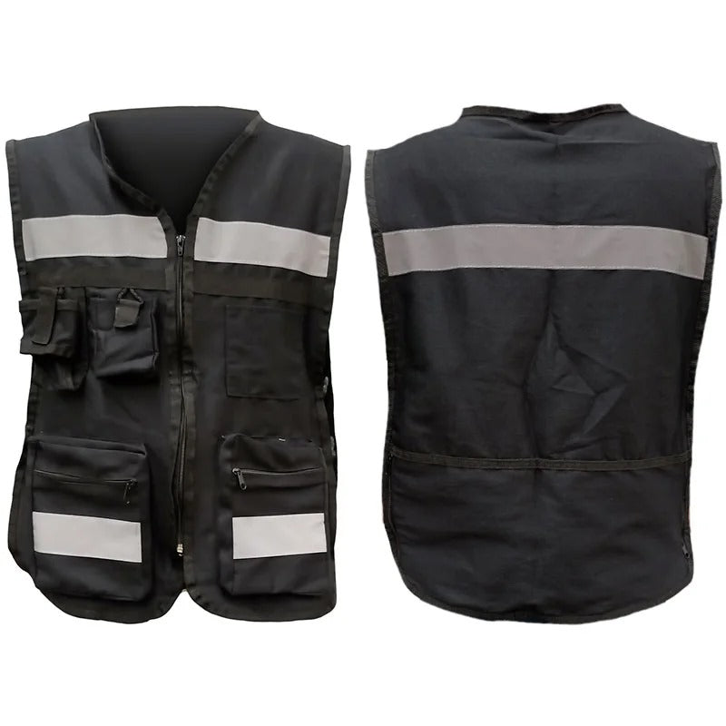 Chaleco Tipo Brigadista 100% Algodon Color Negro