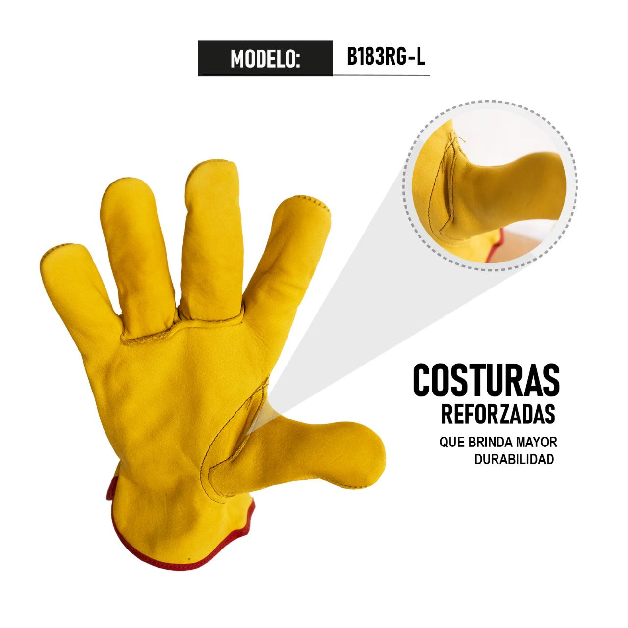 Guante De Cuero Con Resorte Modelo B183RGL Marca LICA