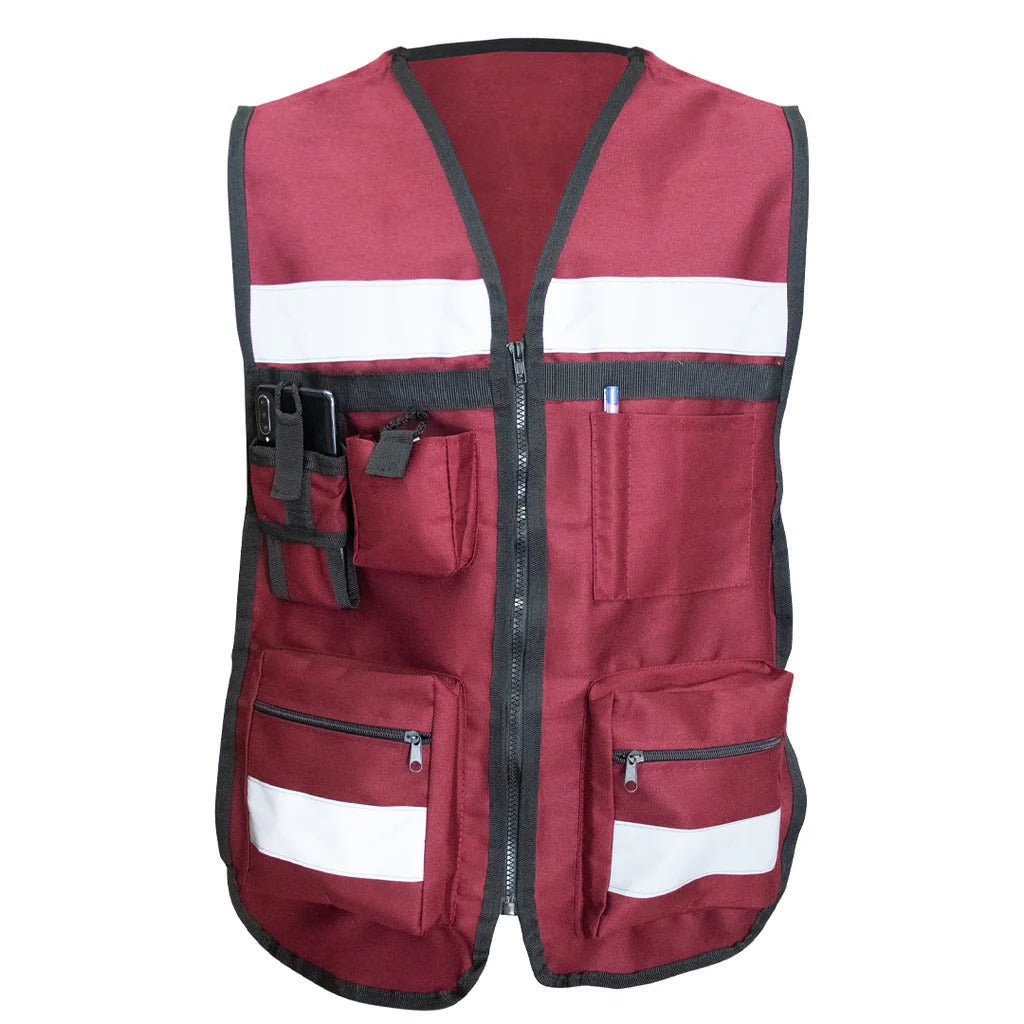 Chaleco Tipo Brigadista 100% Algodón Color Rojo